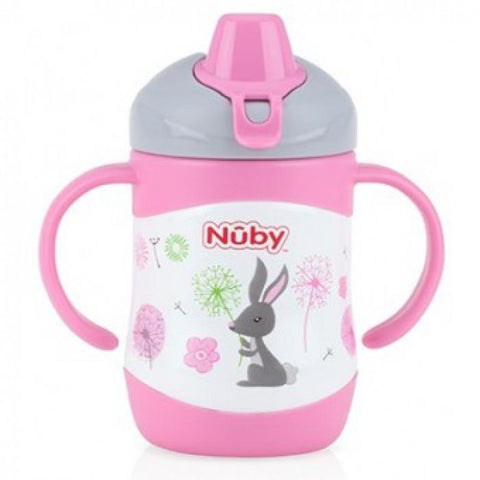 Nuby HK No-Spill Clik-it Steel Insulated Soft Sipper 220ml